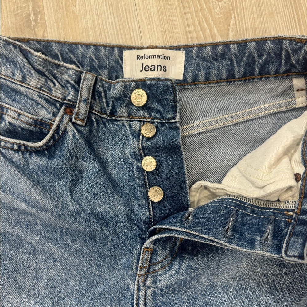 Reformation Blue Boyfriend Jeans